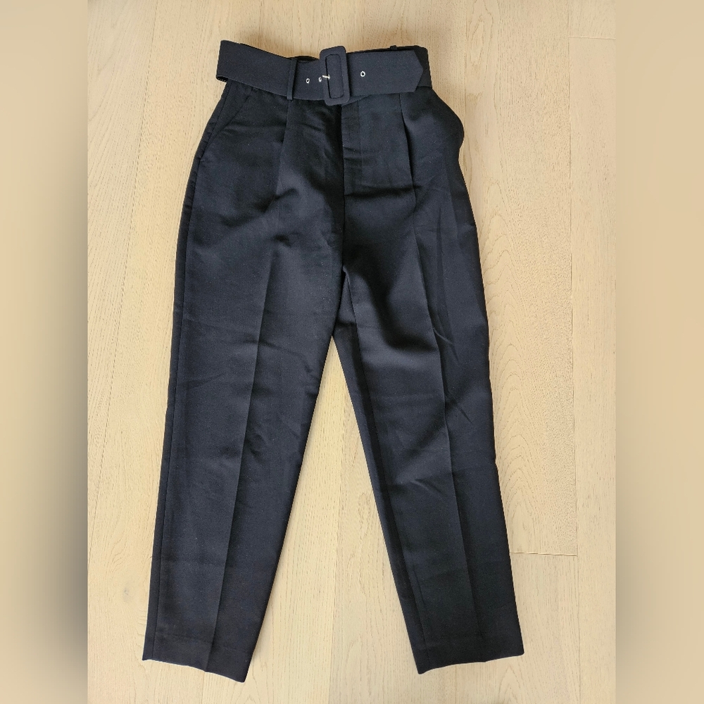 Zara High Waist Belted Dress Pants